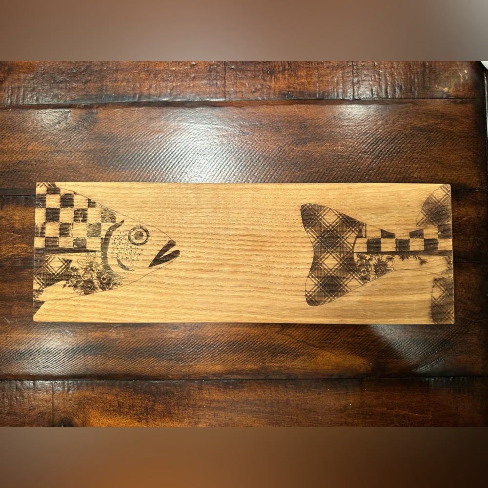 Mackenzie Childs Wooden Fish Design cutting board